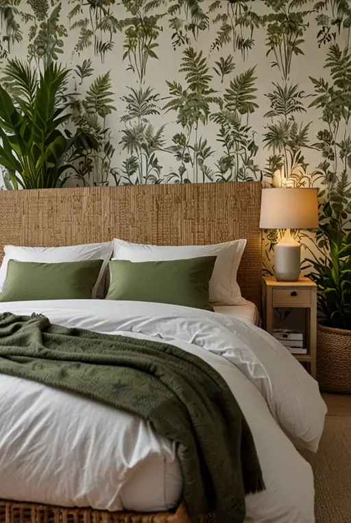 10. Nature-Inspired Bedroom with Botanical Prints