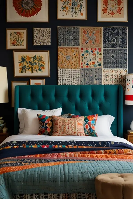 11. Eclectic Bedroom with Mixed Patterns