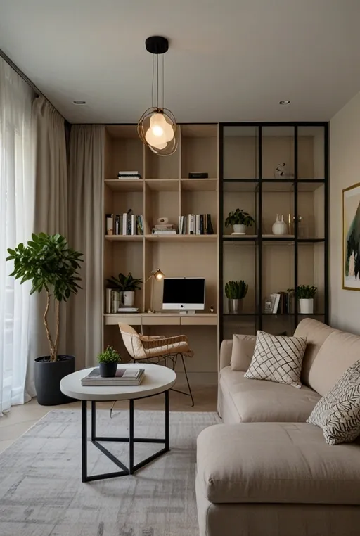 11. Hidden Desk Behind a Sliding Partition