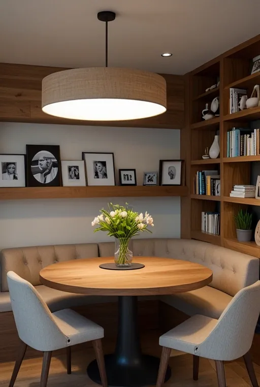 14. Compact Dining Area with Built-in Seating