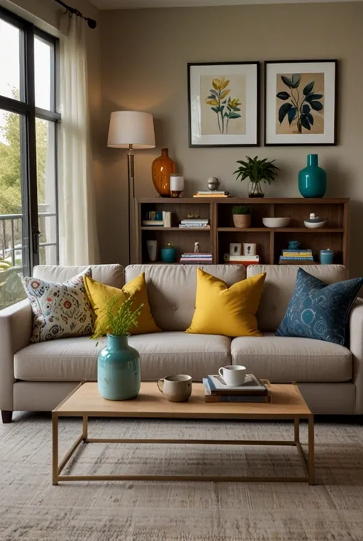 15. Bright and Airy Neutral Tones with Pops of Color