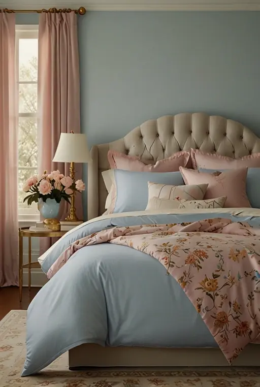 15. Ralph Lauren Bedroom with Soft Pastel Palette