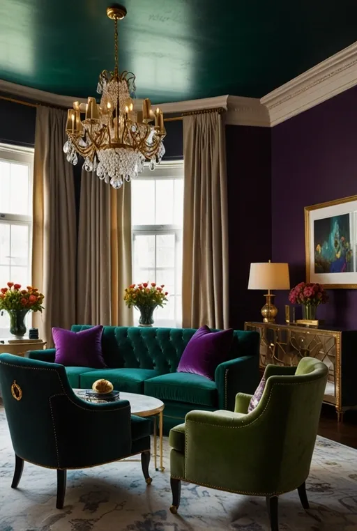3. Elegant Small Living Room with Velvet Accents