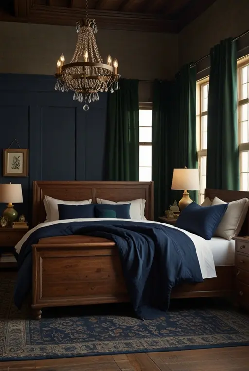 6. Ralph Lauren Bedroom with Exposed Brick Wall