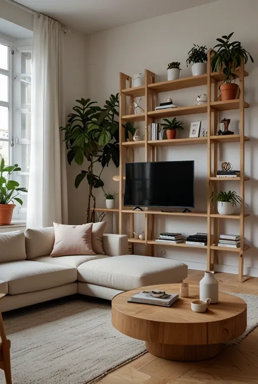 9. Vertical Wall Storage for Small Living Rooms