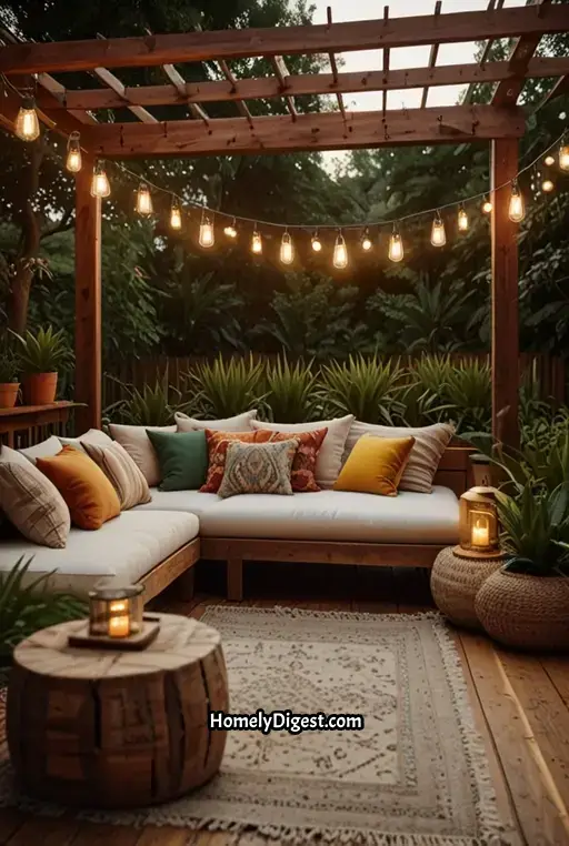 1. Cozy Boho Deck with Outdoor Daybed