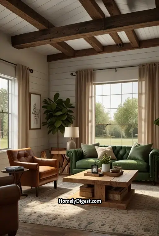 1. Cozy Living Room with Farmhouse Accents