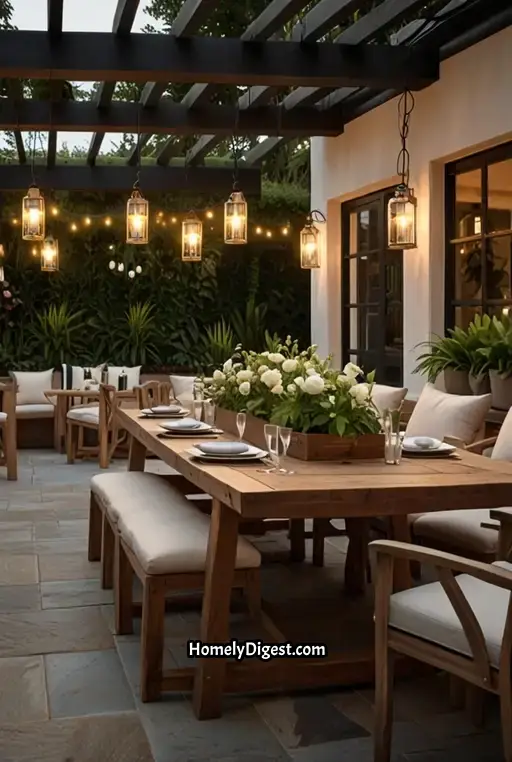 1. Elegant Patio Dining with Greenery