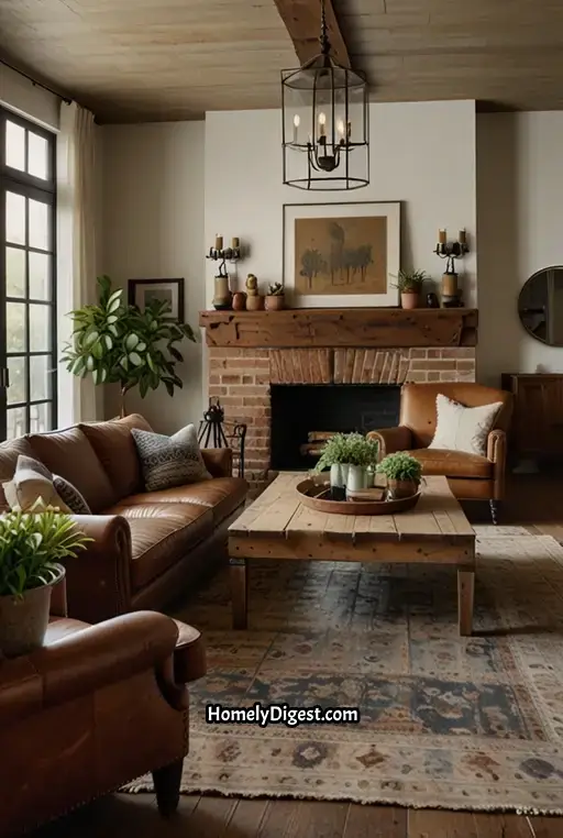 10. Farmhouse-Style Living Room with Vintage Decor