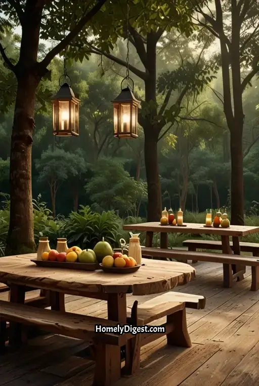 13. Natural Wooden Dining in the Forest