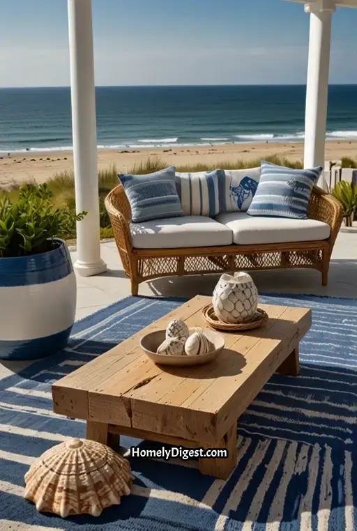 14. Seaside Inspired Patio with Nautical Themes