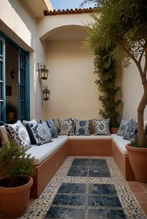 15. Mediterranean Patio with Terracotta Tiles