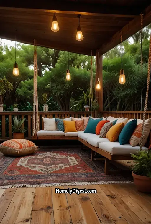 17. Boho Deck with Swing and Floating Cushions