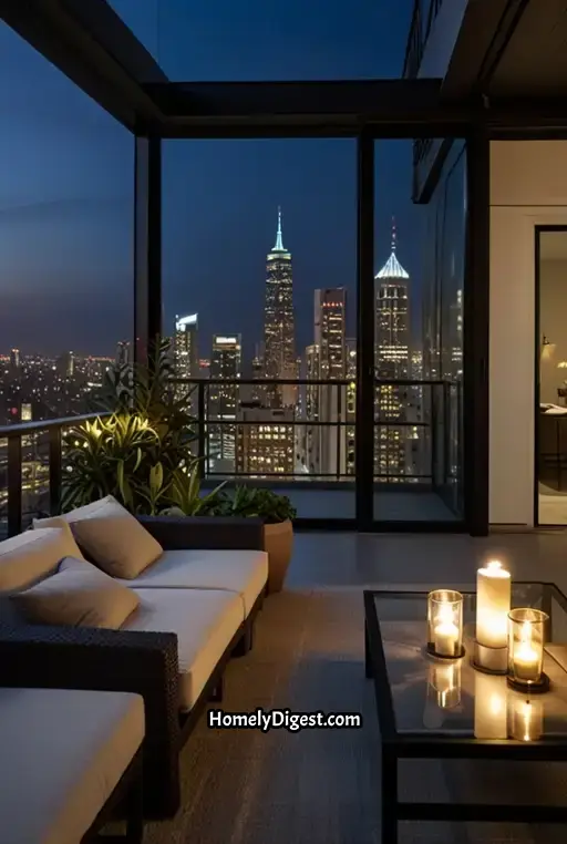17. Urban Patio with City View and Glass Balcony