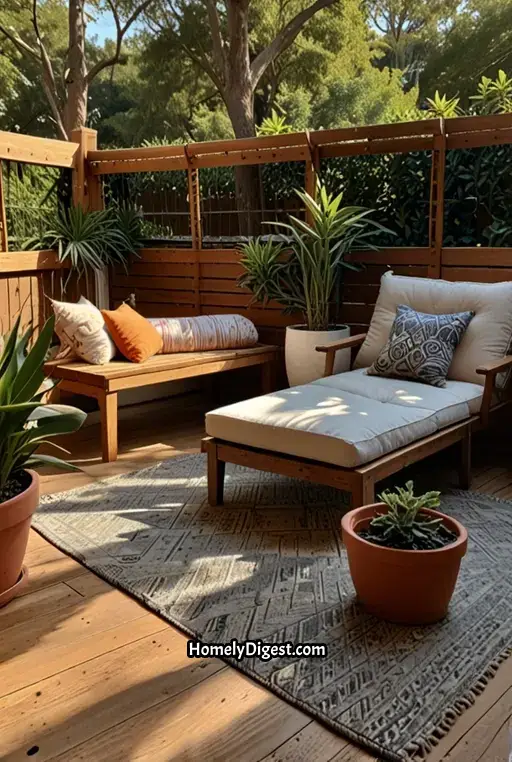 18. Contemporary Boho Deck with Oversized Lounge Chairs