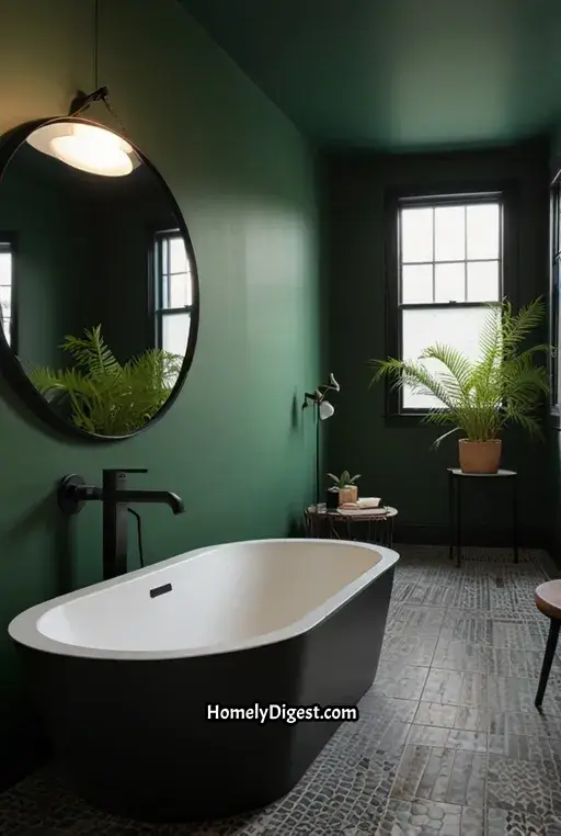 18. Green and Black Modern Bathroom