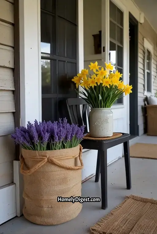 19. Farmhouse Style and Burlap Accents