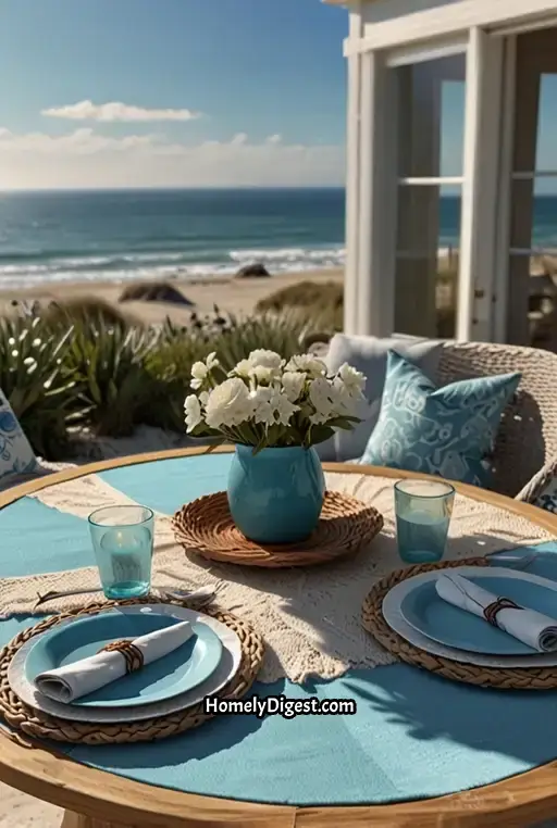 2. Coastal Inspired Outdoor Dining Set