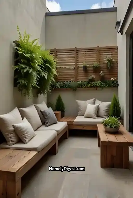 2. Vertical Garden Patio with Built In Benches