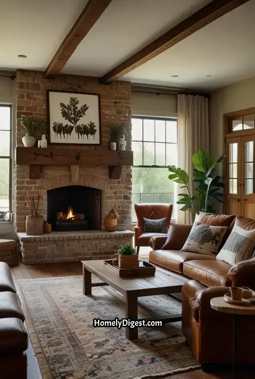 20. Farmhouse Living Room with Statement Artwork