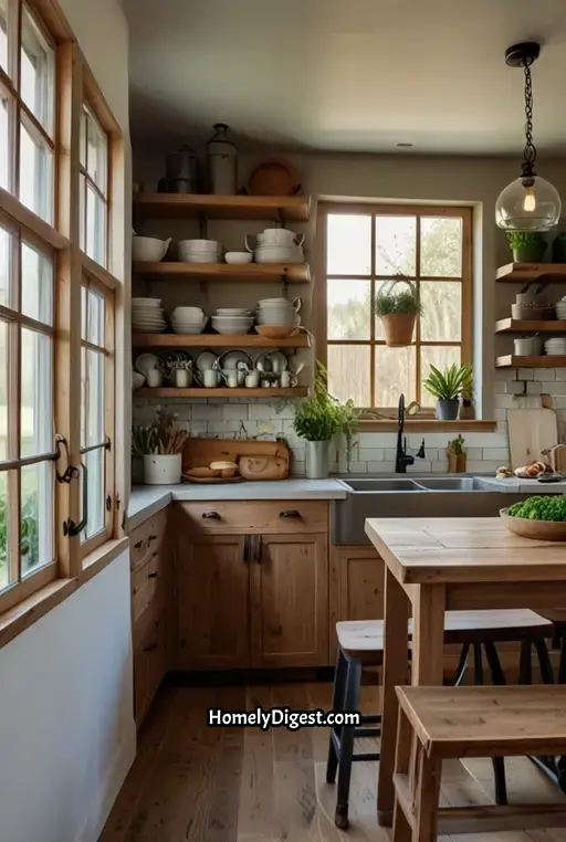 22. Farmhouse Kitchen with Barn Door Pantry