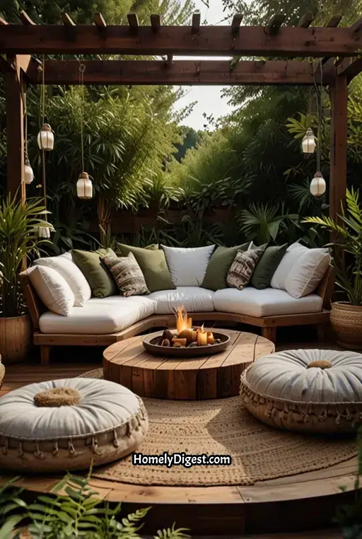 25. Boho Deck with Sunken Lounge and Pillows