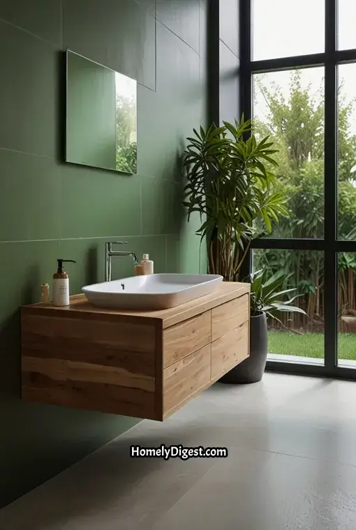 25. Fresh Green Bathroom with Natural Lighting