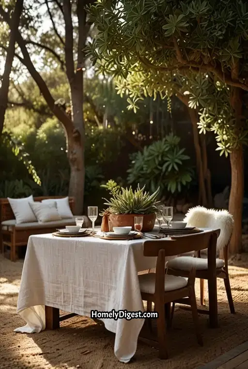 3. Intimate Boho Dining with Natural Materials