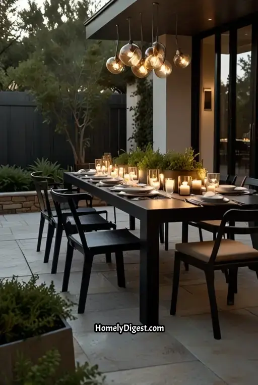 4. Modern Minimalist Outdoor Dining