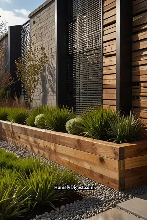 6. Industrial Metal and Wood Fence Combo