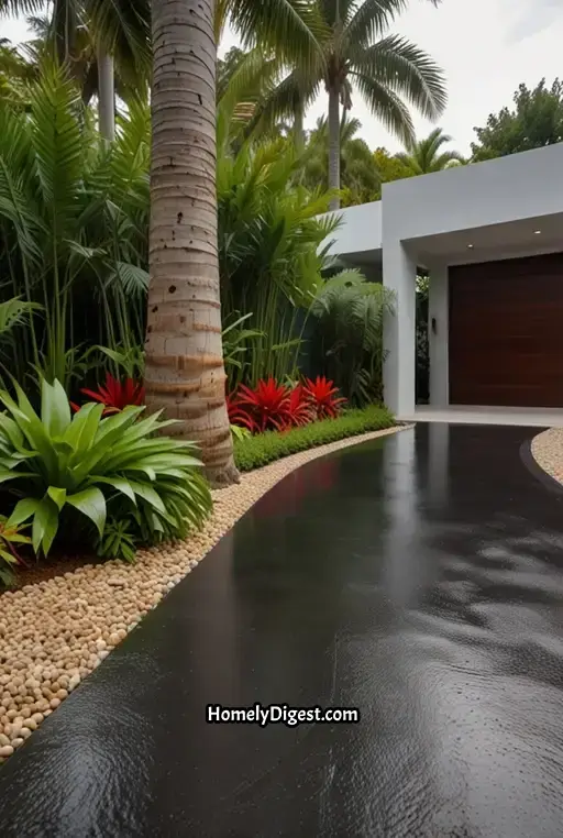 6. Tropical Palm Trees and Paved Stone Path