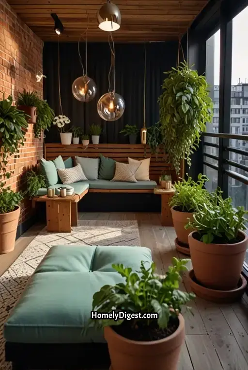 6. Urban Balcony with Simple Greenery