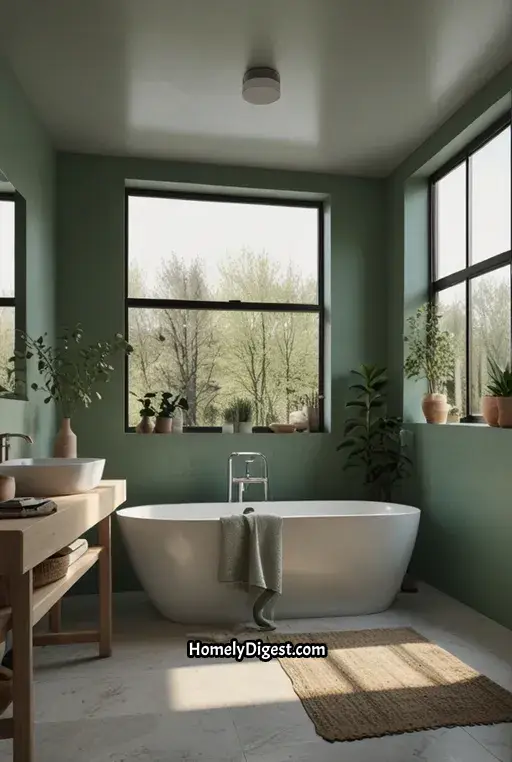 7. Light Green Scandinavian Bathroom