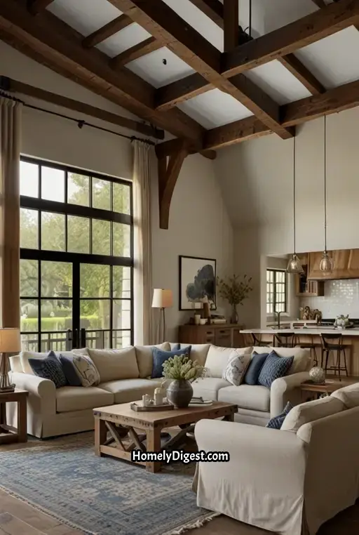 7. Open Concept Living Area with Farmhouse Style