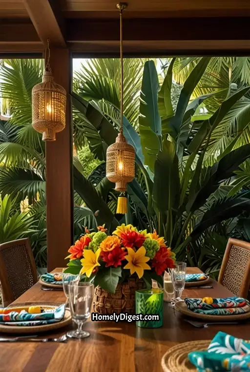 9. Tropical Outdoor Dining with Palms