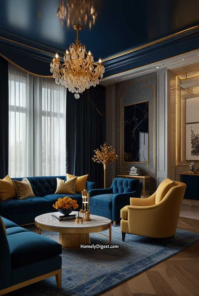 1. Gold Leaf Ceiling for a Luxe Look