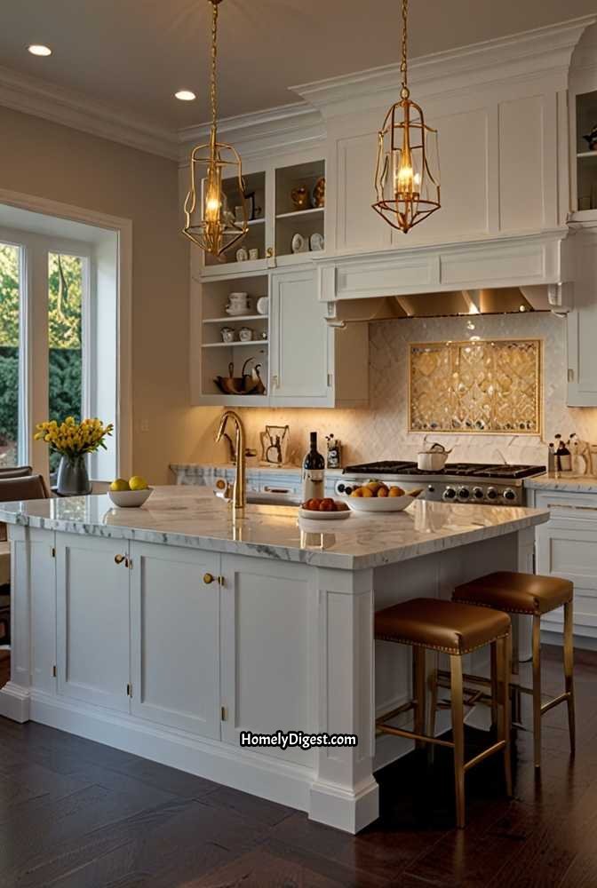 12. Elegant Kitchen with Soft Gold Accents