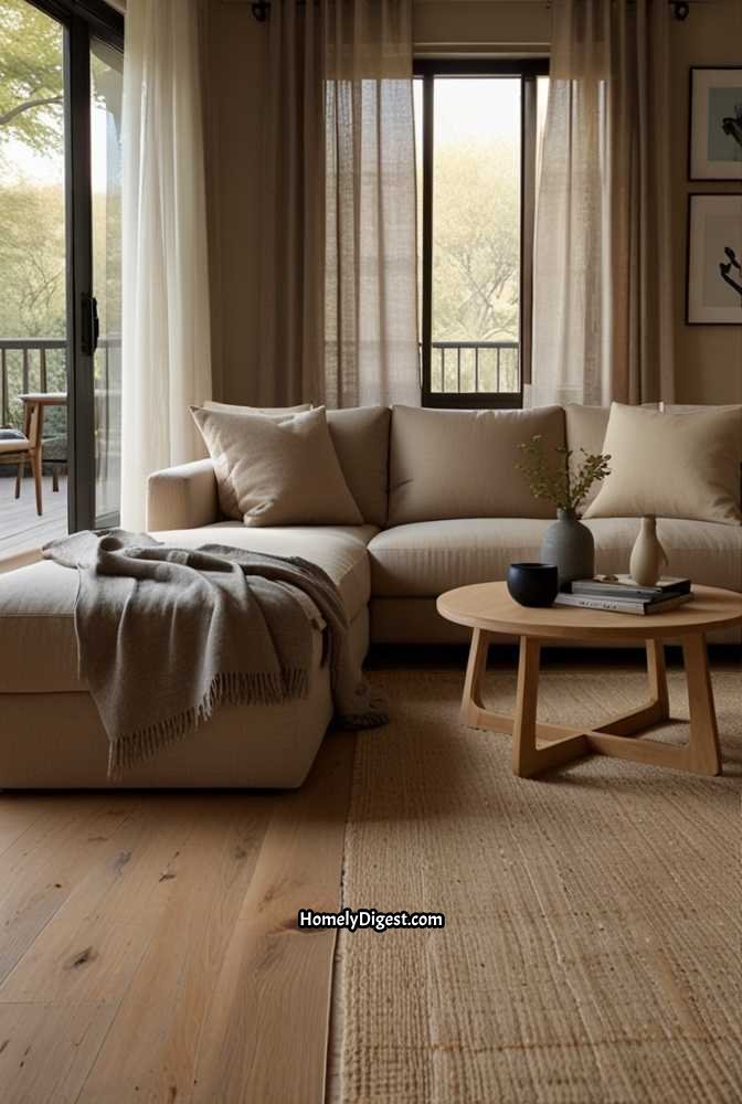 12. Japandi Living Room with Neutral Layers