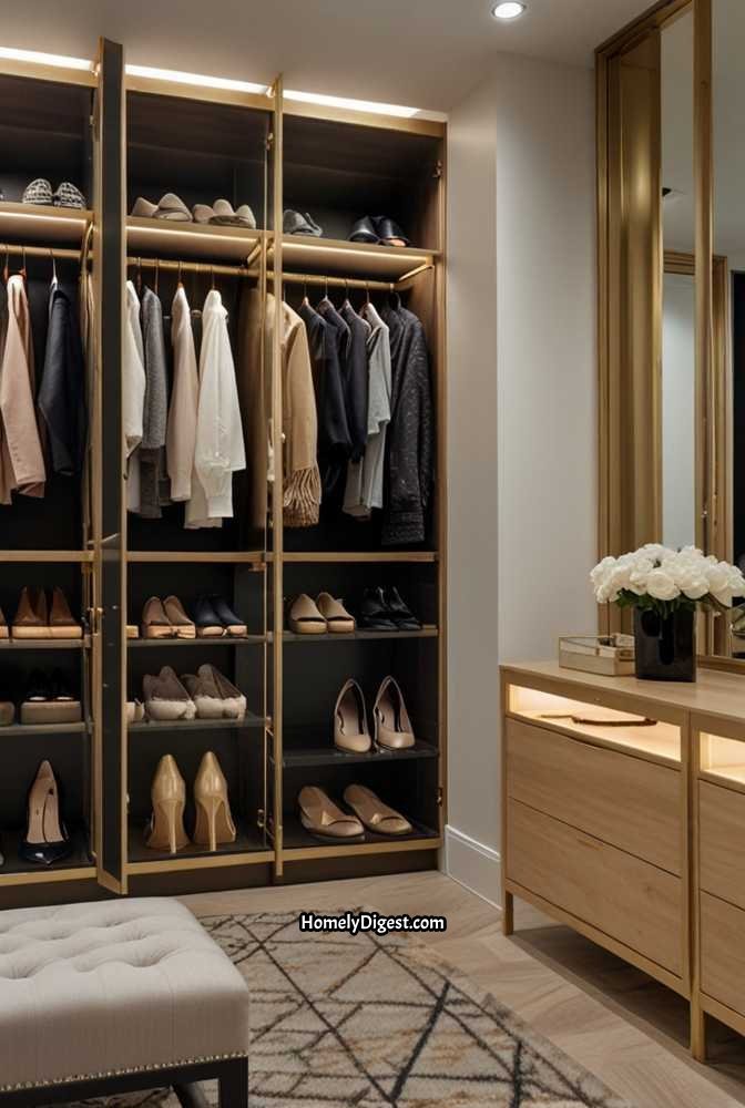 12. Walk-In Closet with Floor-to-Ceiling Shoe Storage