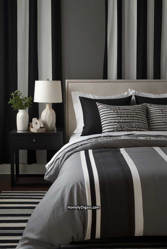 13. Striped Curtains for a Contemporary Look