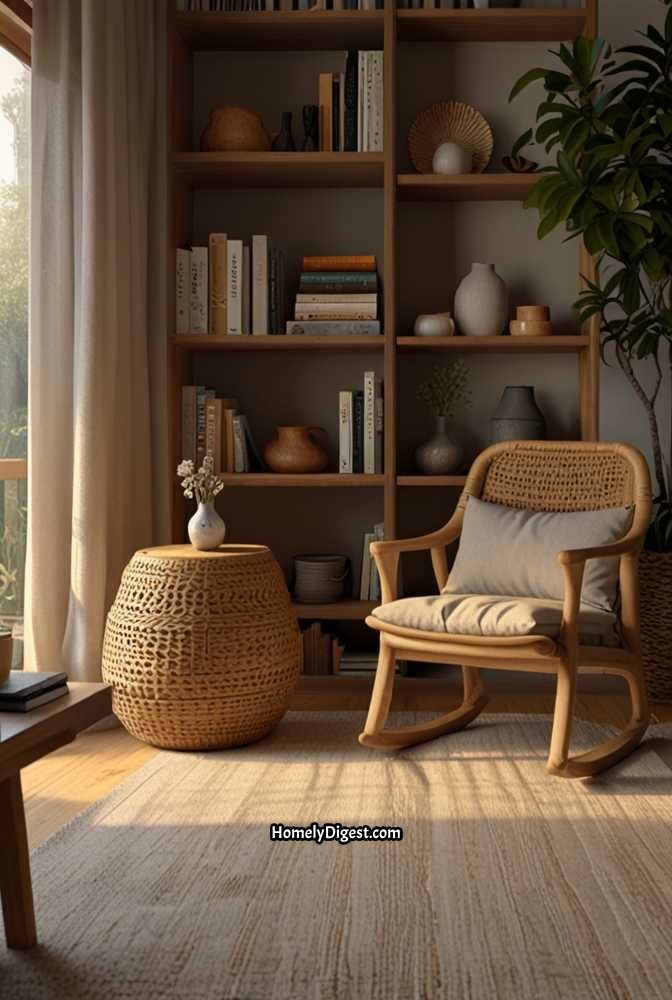 15. Japandi Reading Nook with Cozy Simplicity