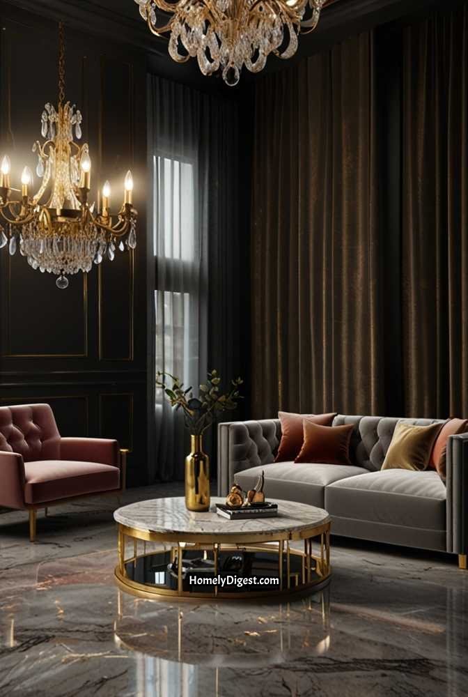 17. Metallic Shimmer Curtains for a Glamorous Appeal