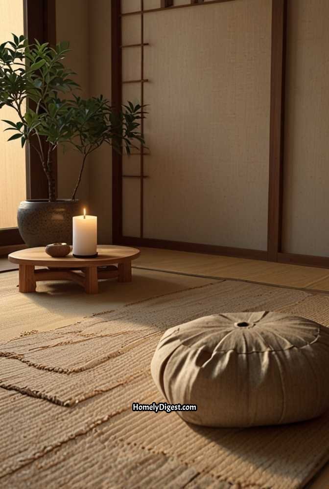 18. Japandi Zen Corner for Meditation