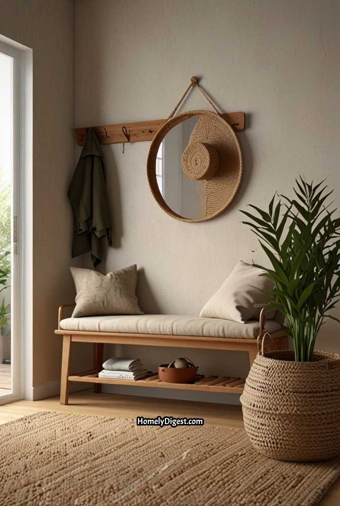 19. Japandi Entryway with Natural Elements
