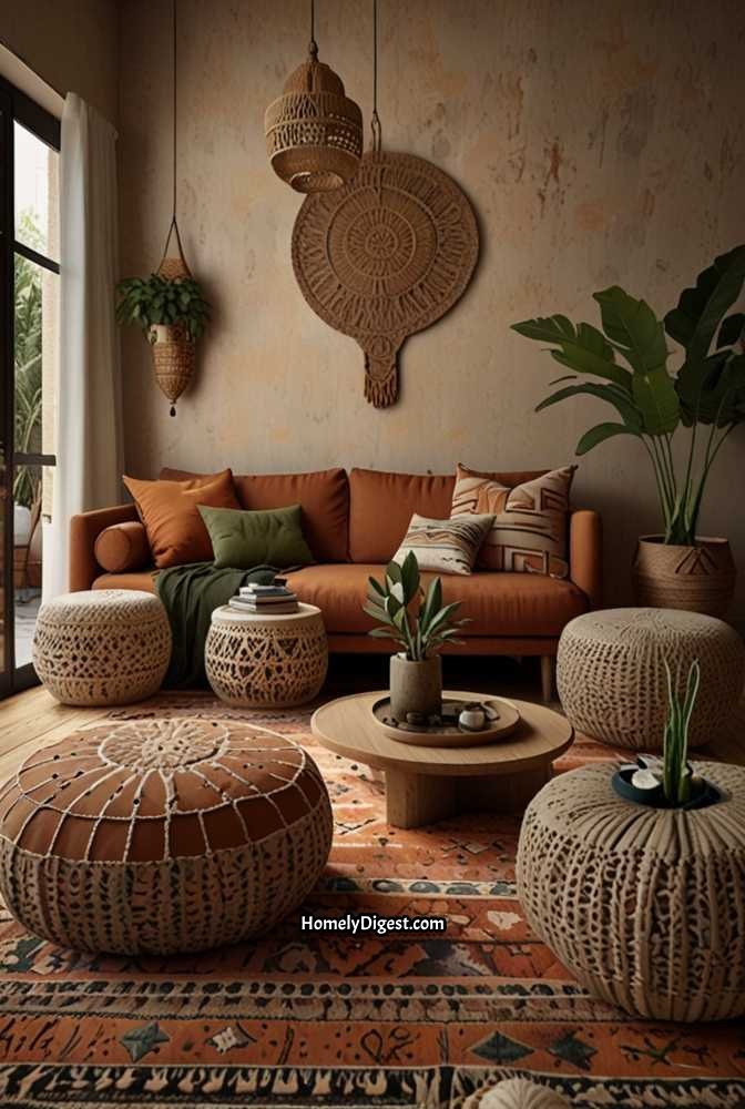 2. Earthy Bohemian Retreat