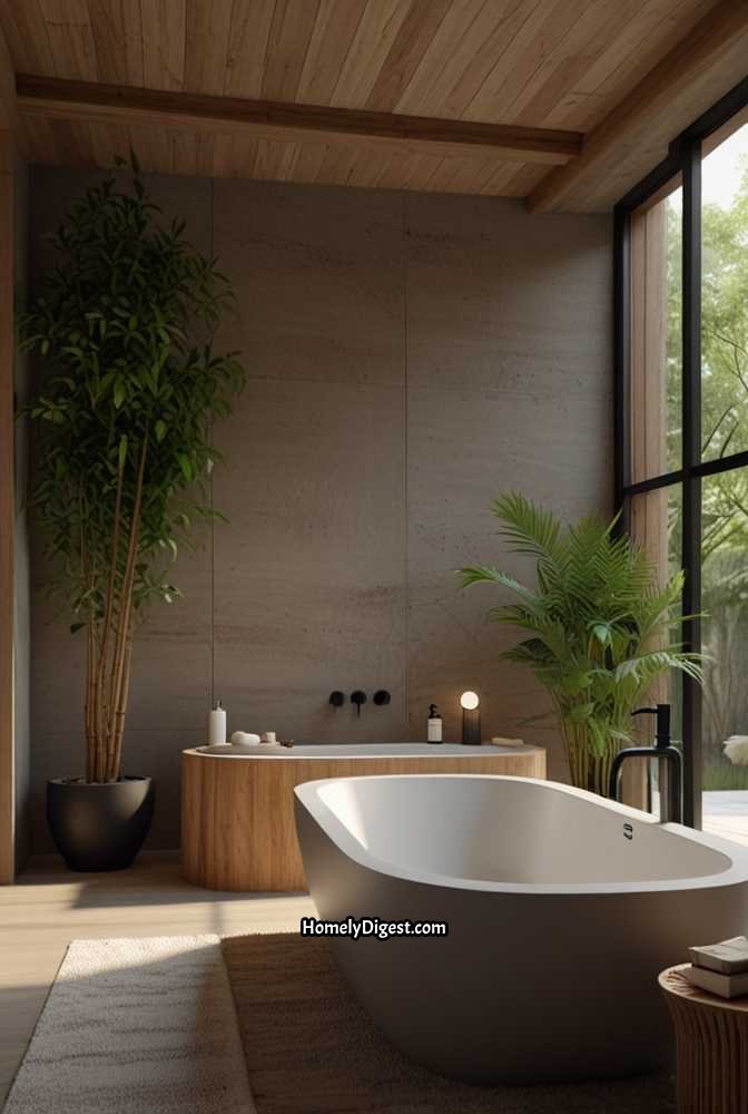 20. Japandi Bathroom with a Spa Like Feel