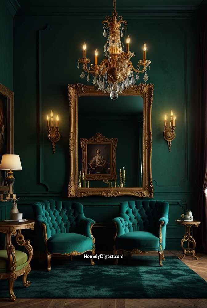 23. Ornate Baroque Mirrors for a Dramatic Sitting Room