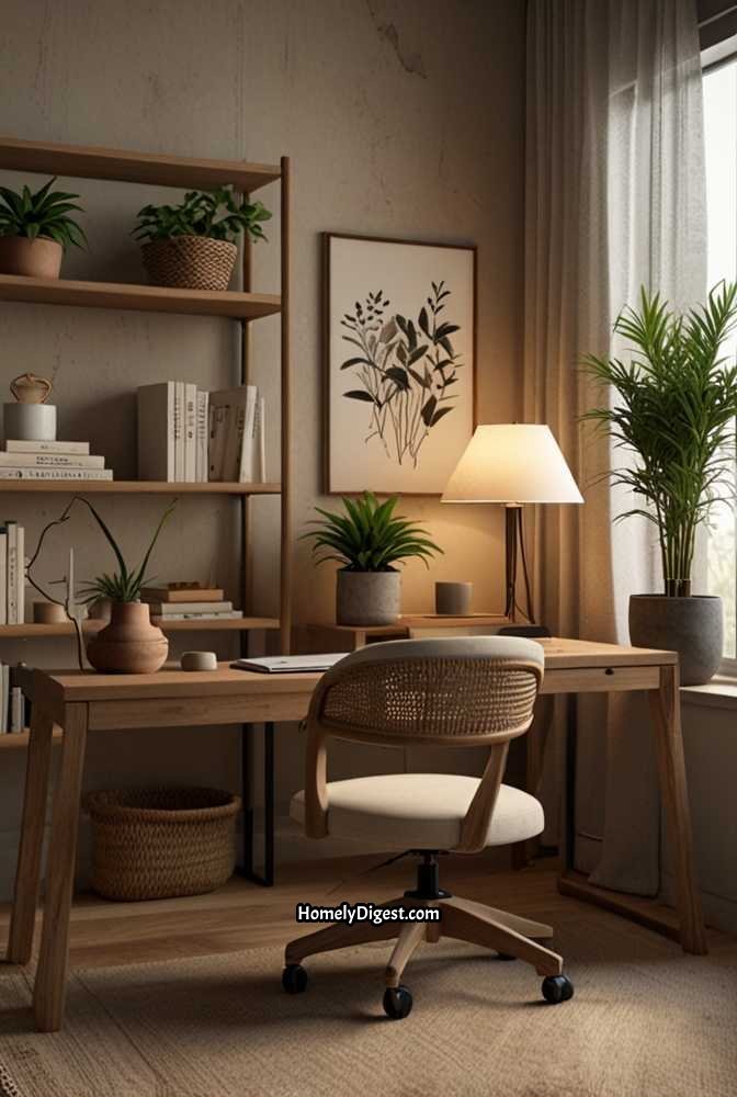 24. Japandi Workspace with Zen Inspiration