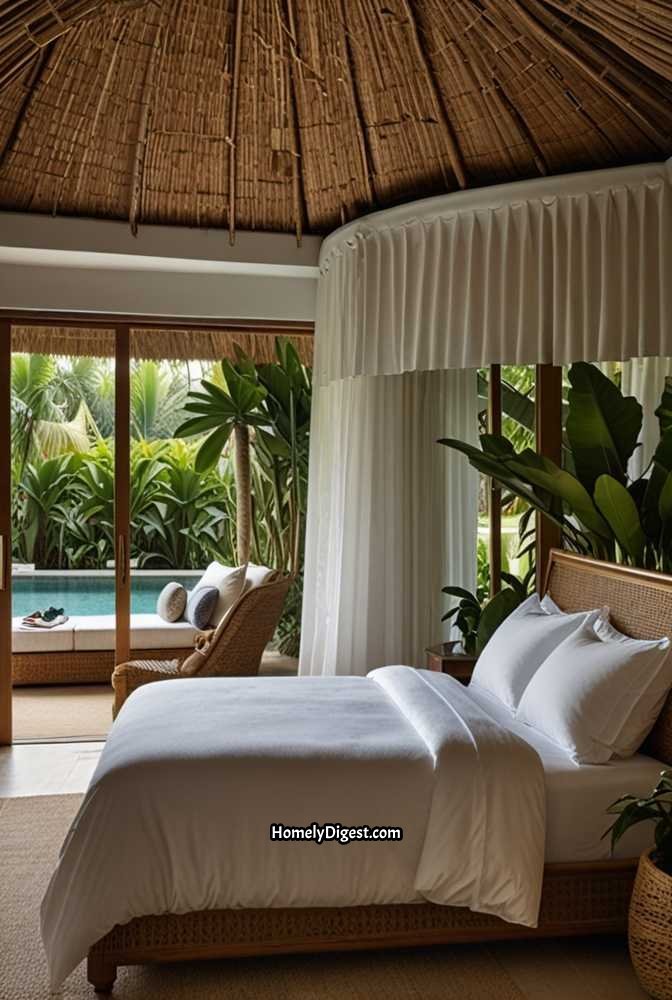 24. Woven Bamboo Ceiling for a Tropical Escape