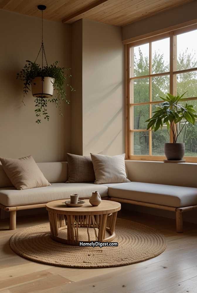 4. Cozy Japandi Reading Nook with a Zen Touch
